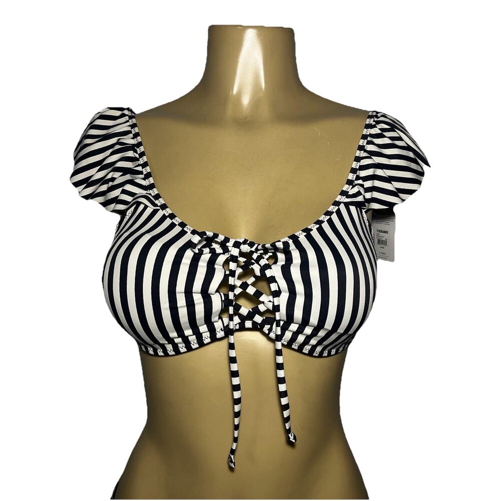 NWT AMUSE X FLYNN SKYE striped bikini top large 'Audri ' beach vida bling $116